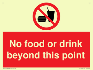 No food or drink beyond this point